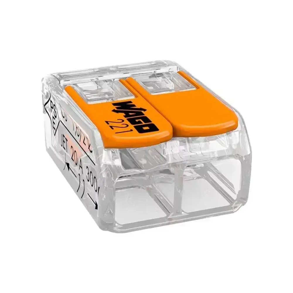 Соединительная клемма COMPACT, 2 x 0,14-4,0 мм, WAGO, 221-412, 10 шт./упак.