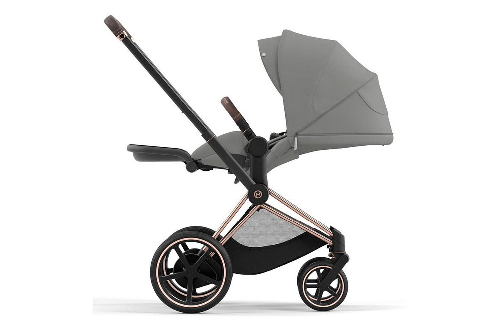 Коляска 2 в 1 Cybex Priam IV Mirage Grey, шасси Rose Gold