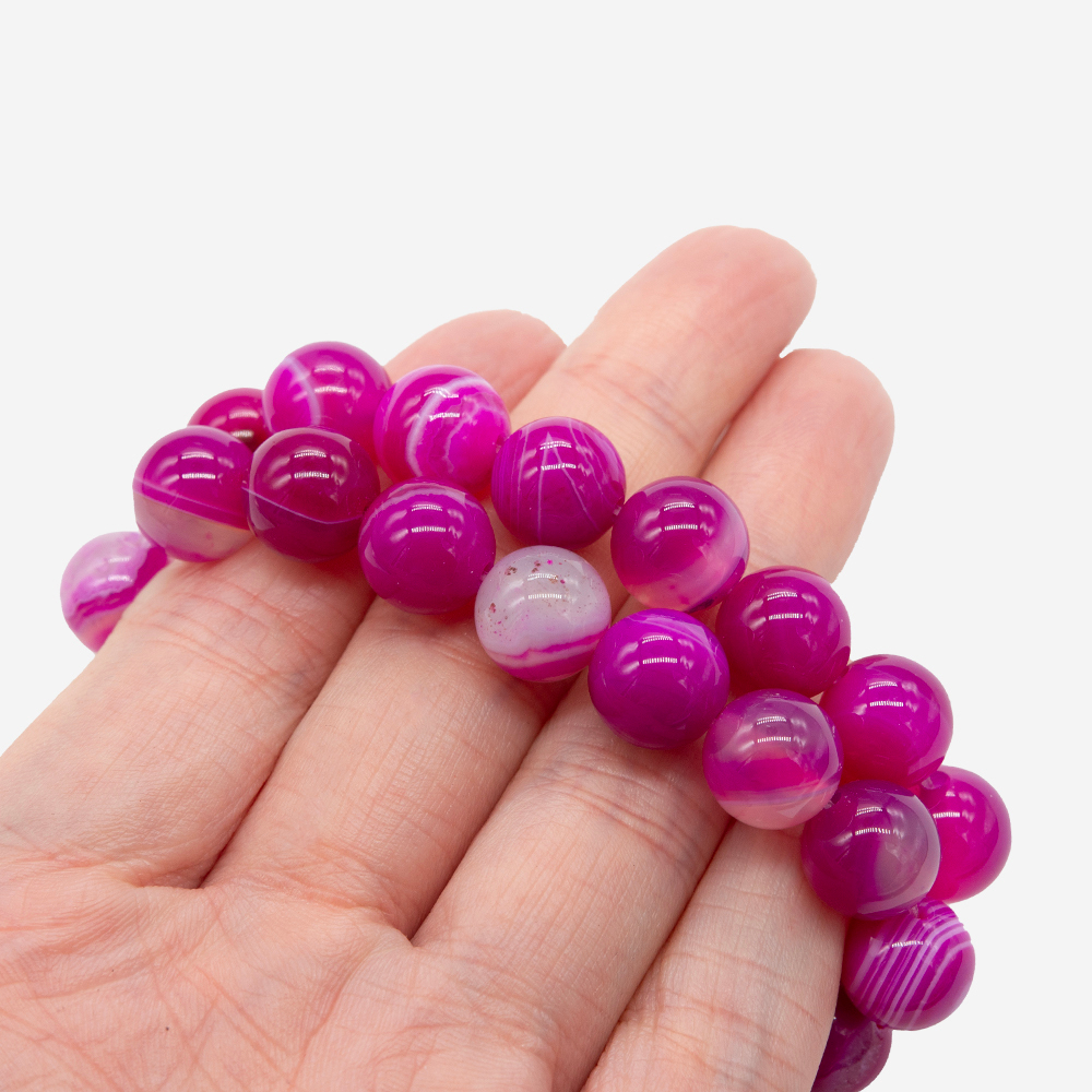 Агат тонированный натуральный, бусины в форме шара, 10,3мм