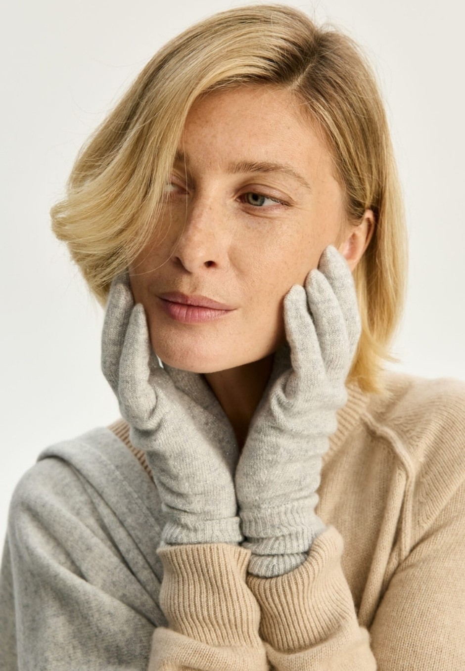 Перчатки кашемировые с люрексом