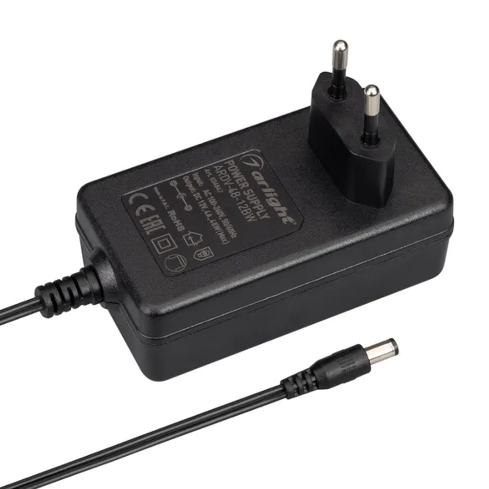 Блок питания ARDV-48-12BW (12V, 4.0A, 48W) (Arlight, Адаптер, 3 года) 034847