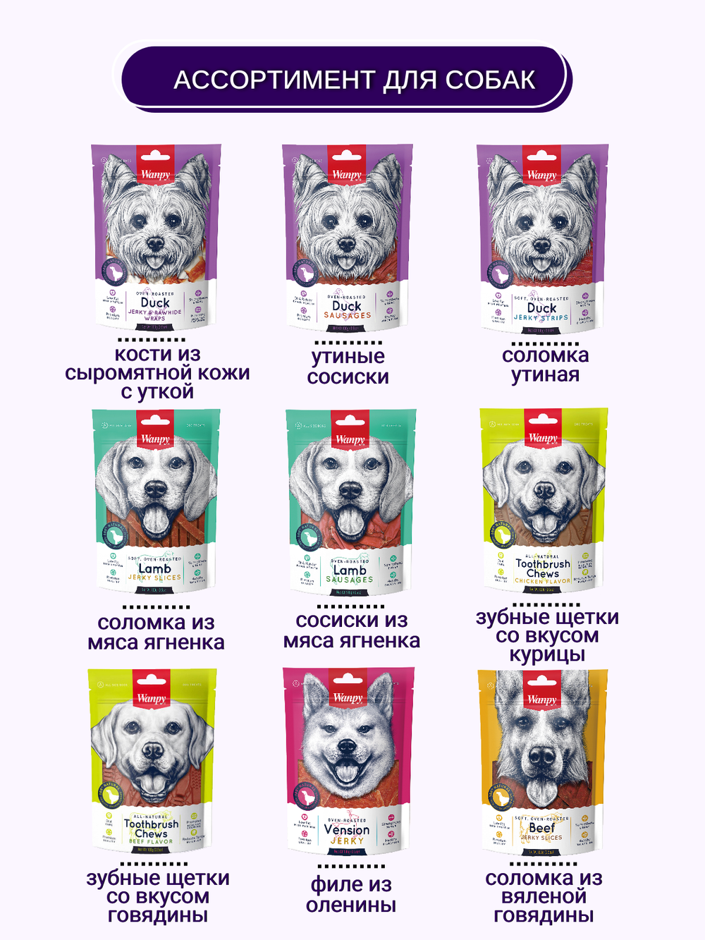 Wanpy Dog лакомство Утиные сосиски 100 г