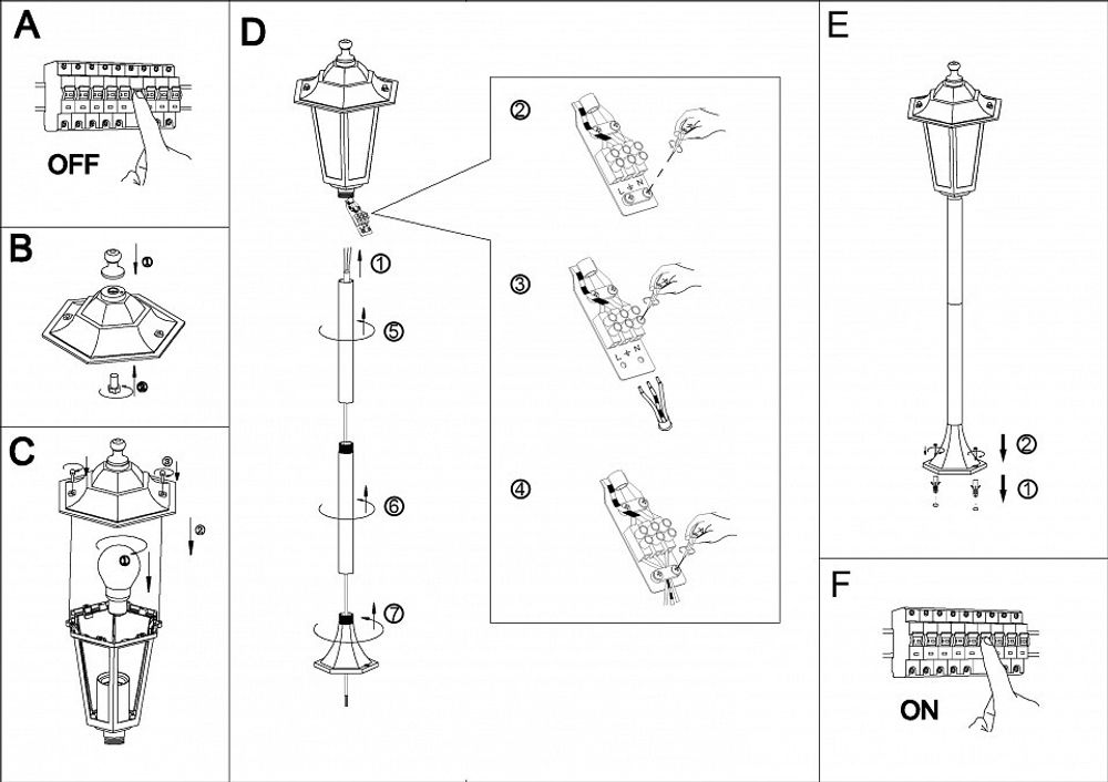 Наземный высокий светильник Eglo Laterna 4 22144