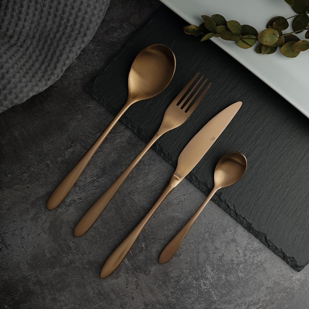 Ложка чайная ,покрытие PVD,цвет матовая медь,серия "Alessi-Copper"
