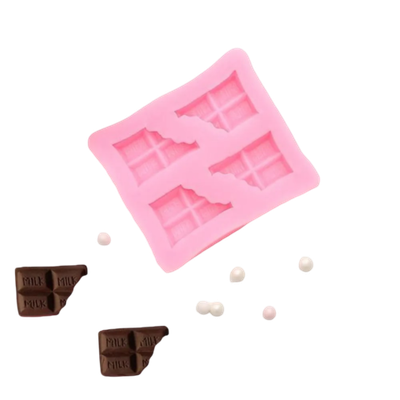 Молд «Плитка шоколада», 6,9х6 см, цвет розовый