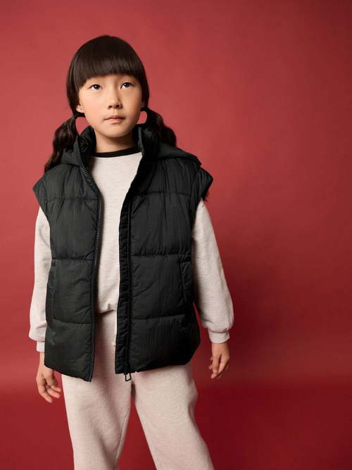 Жилет дутый для девочки Next E25-200, Черный