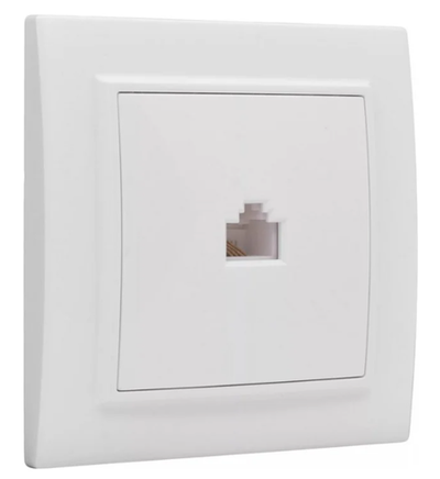 Розетка компьютерная с рамкой EKF Минск ERK01-035-10 скрытая установка белая один модуль RJ45