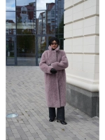 Шуба искусственная чебурашка на основе шерсти, сиреневая, SilverFox