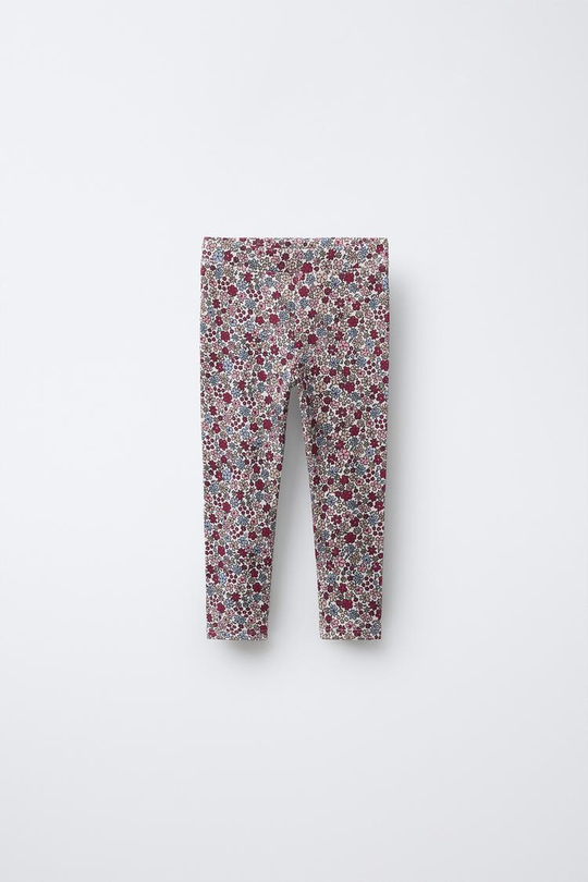 ZARA ЛЕГИНСЫ В РУБЧИК С ПРИНТОМ, РАЗНОЦВЕТНЫЙ