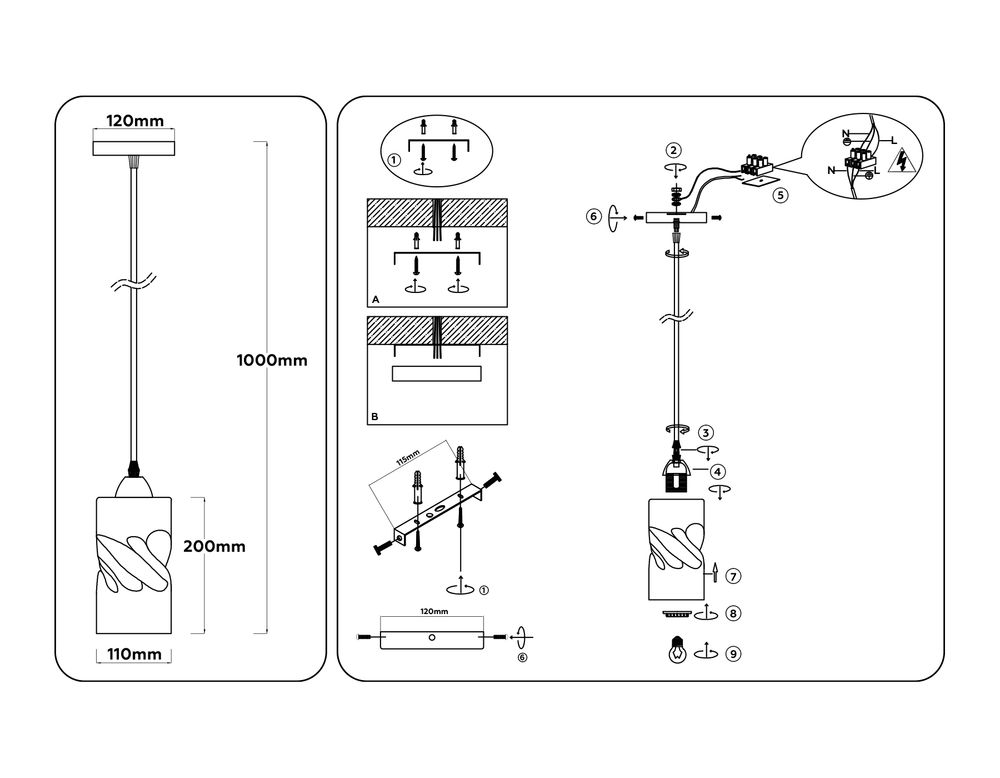 Ambrella Светильник подвесной со стеклянным плафоном Modern Glory TR3413