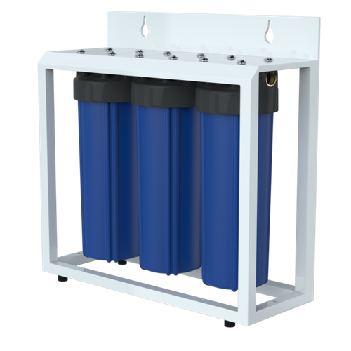 Фильтр магистральный 1'' для хол. воды 20'' BB тройной на стальной раме UNICORN (FH_BB_20_TRIO)