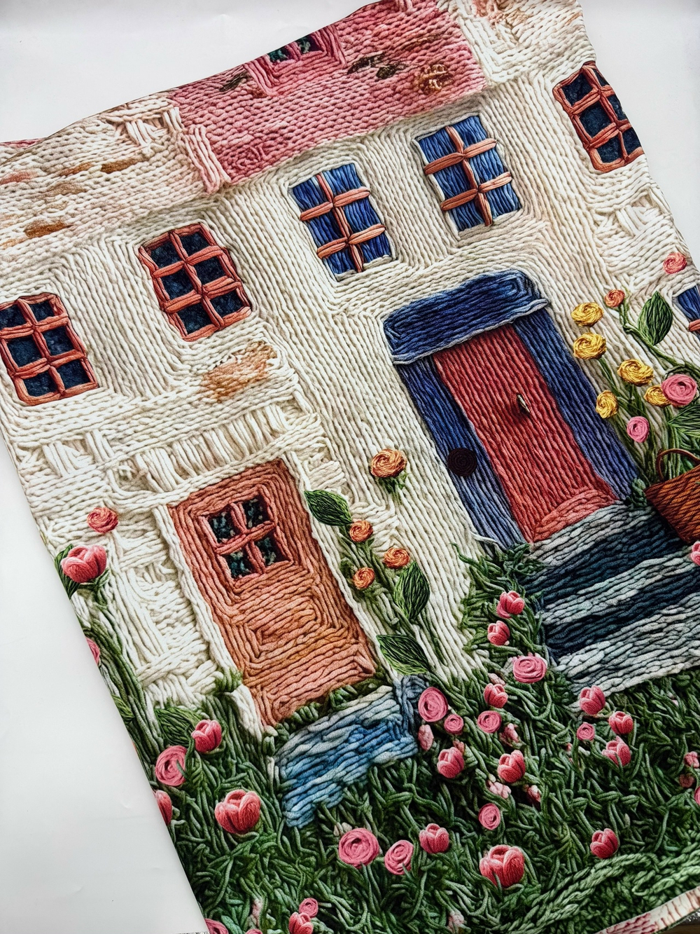 Футер 2 нитка купон 85см домик в деревне