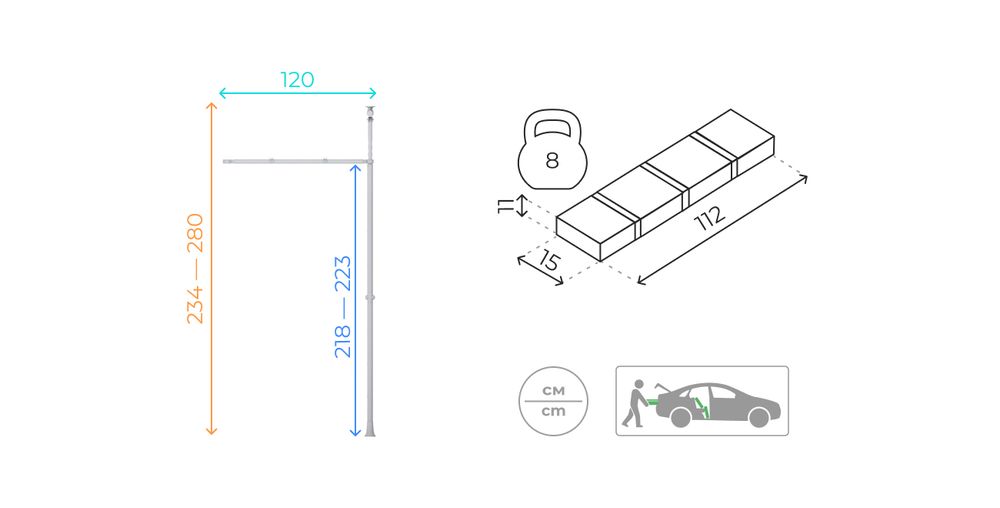 ROMANA Dop5 Стойка распорная со связью (зеленое яблоко)