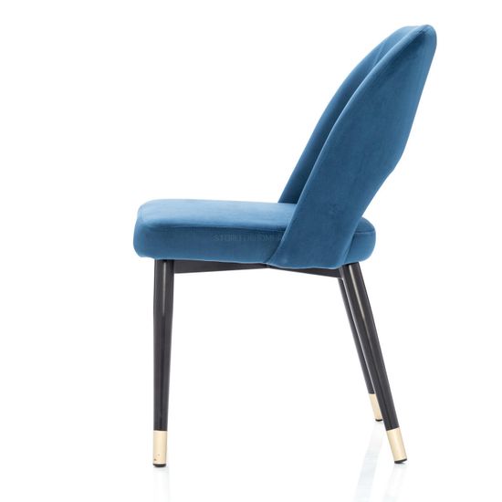 Комплект из 4-х стульев Hudson синий велюр