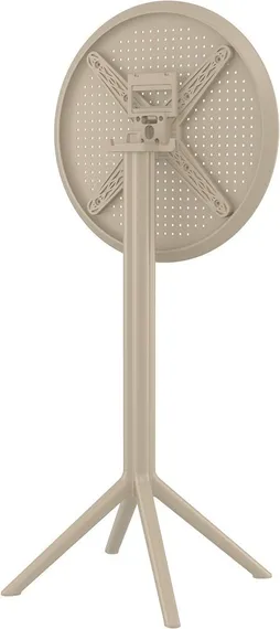 Стол пластиковый барный складной Sky Ø60 бежевый