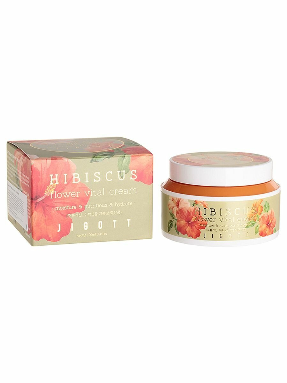JIGOTT HIBISCUS FLOWER VITAL CREAM Крем для лица с экстрактом гибискуса