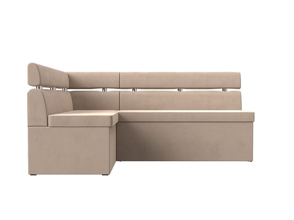 Диван кухонный угловой Классик левый угол, Бежевый, Велюр, 117971L