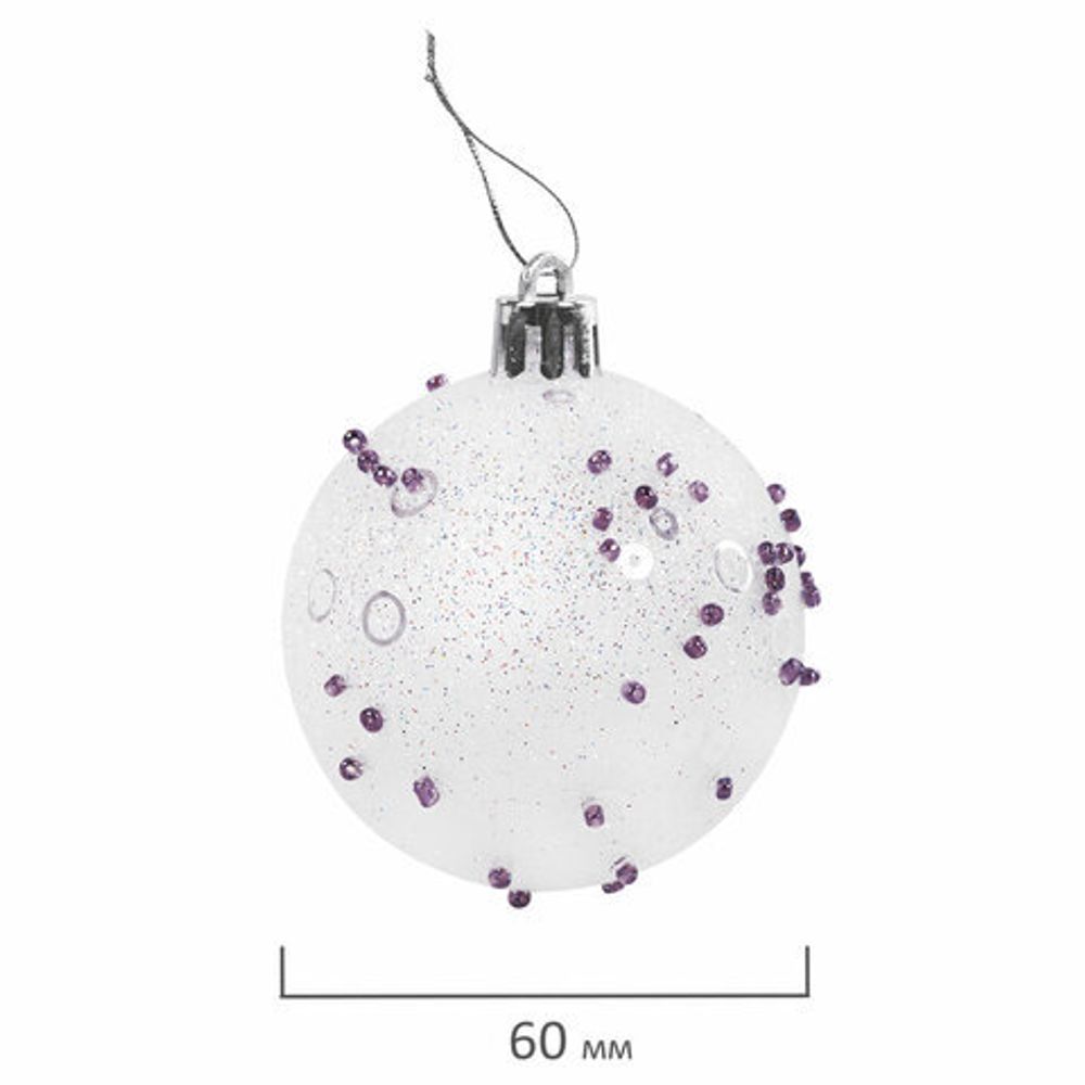 Шары ёлочные 9 шт., 6 см, "Crystal Silence", пластик, цвет: белый/серебристый, ЗОЛОТАЯ СКАЗКА, 591988