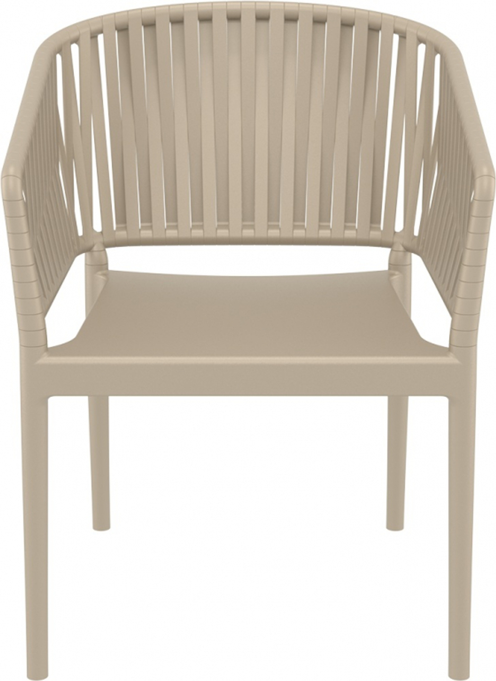 Кресло пластиковое с подушкой Siesta Contract Portofino, бежевый, темно-серый