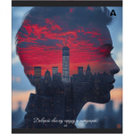 Тетрадь 48л., А5, линия, Alingar "City Style", скрепка, мелованый картон ( стандарт), блок офсет, 5 дизайнов в пленке т/у