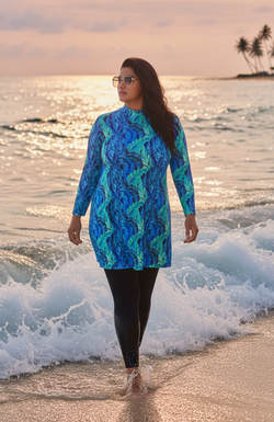 Купальный костюм 17270 сине-голубой