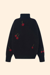 Свитер с горлом ((Cherry mood)), черный