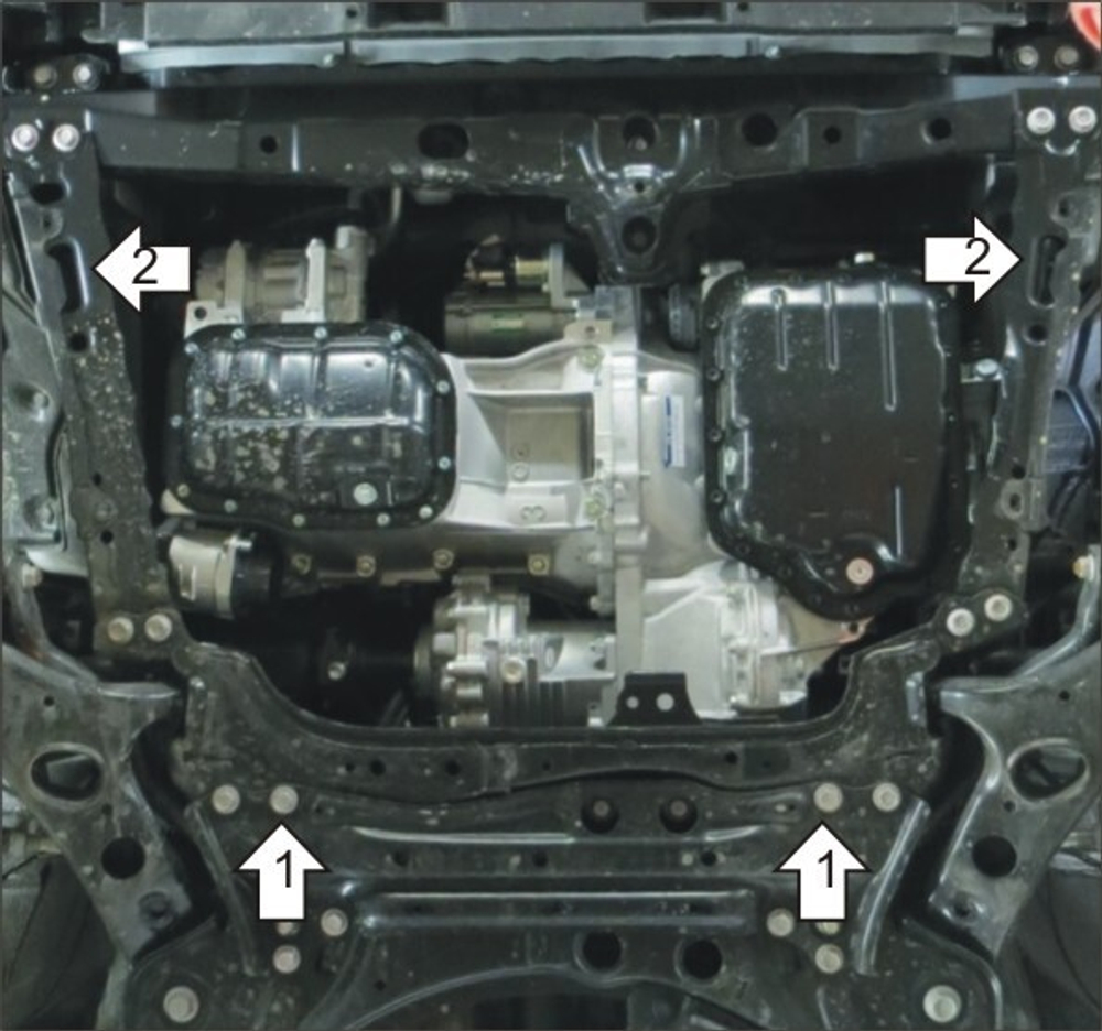 Защита картера Двигателя, КПП. 2 мм, Сталь. для Lexus NX 200 2014-2021 MOTODOR.05007