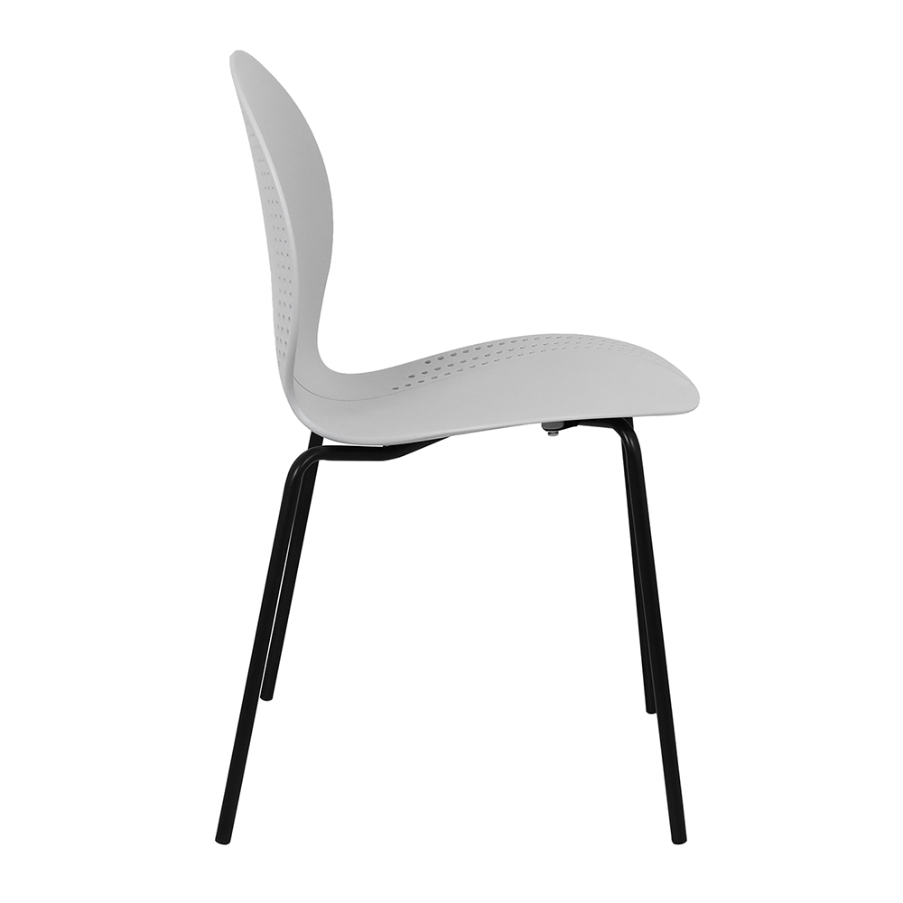 Стул пластик Wave серый с черными ножками