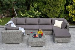 "Лунго" модуль диванный угловой с подушками, цвет серый (гиацинт)