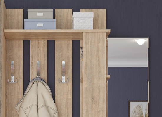 Прихожая МИКС-АРТ  дуб сонома / дуб эндгрейн необработанный