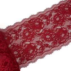 Кружево эластичное бордовое 22,5 см