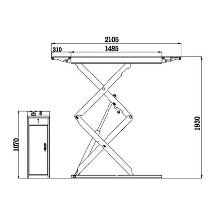 Цена на KraftWell (KRW350SF) Подъемник ножничный короткий напольный г/п 3500 кг