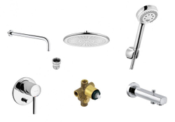 Душевая система Kludi Bozz 386310576 скрытый монтаж с изливом для ванной