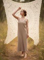 Платье Комбинация бежевого цвета