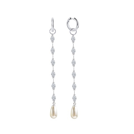 Серьги Ermolov длинные с жемчугом