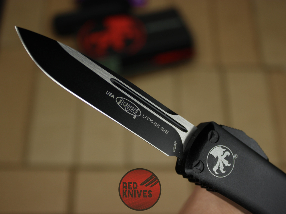 Нож Microtech UTX-85 S/E - черная рукоять, стандартный клинок, черный + запчасти RK-391