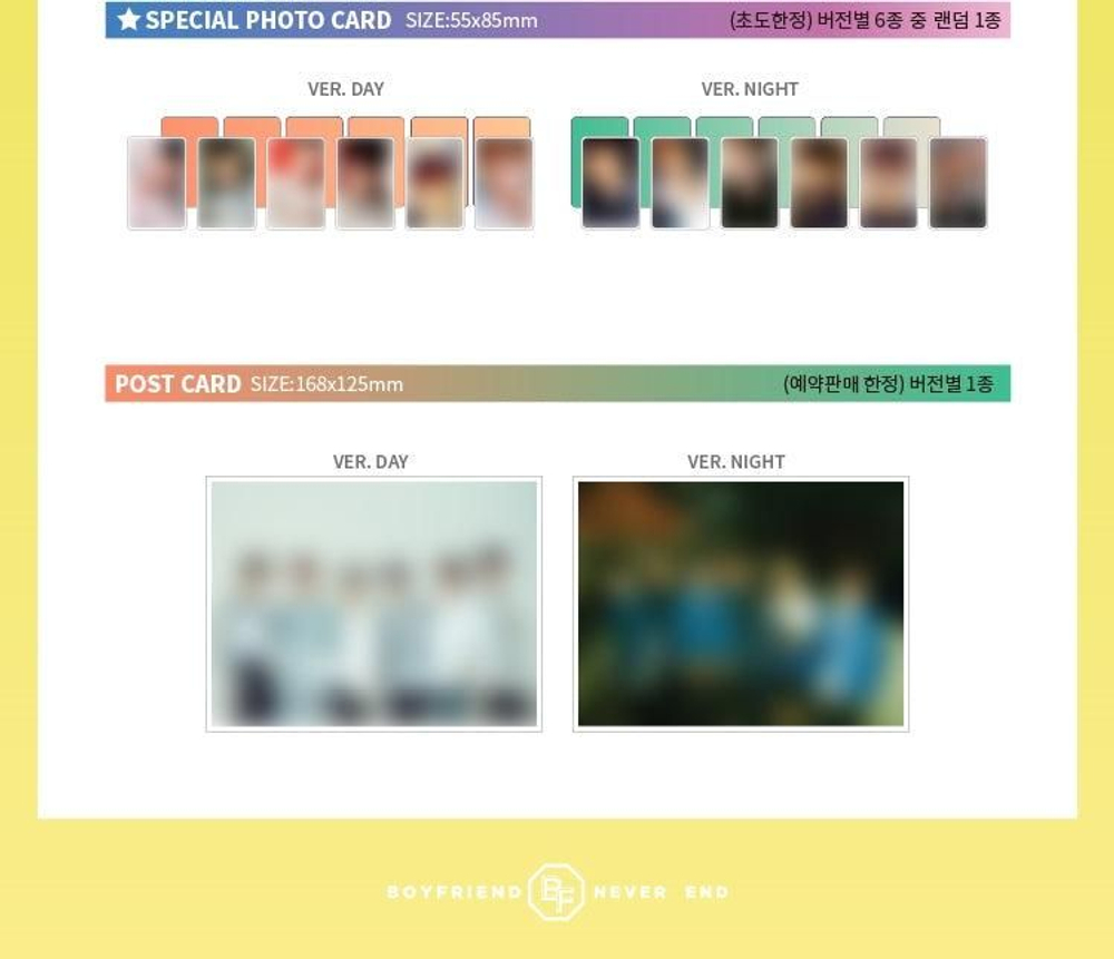 Альбом BOYFRIEND - Never End 5th Mini Album (DAY+NIGHT) 2 Version SET