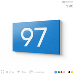 Табличка с номером 97 на дверь квартиры, для офиса, кабинета, аудитории, склада, голубая 120х70 мм, Айдентика Технолоджи
