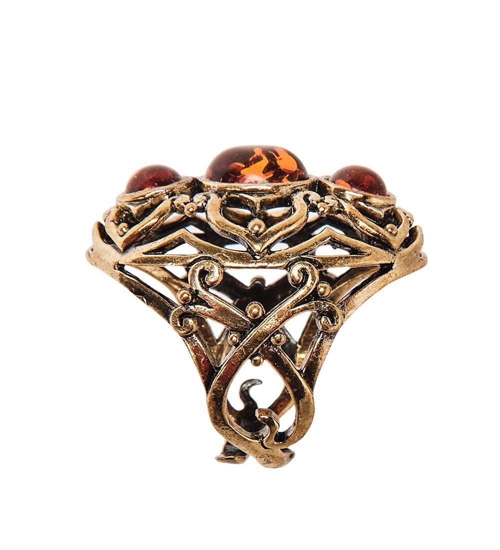 AM-2438 Кольцо «Екатерина» (латунь, янтарь)