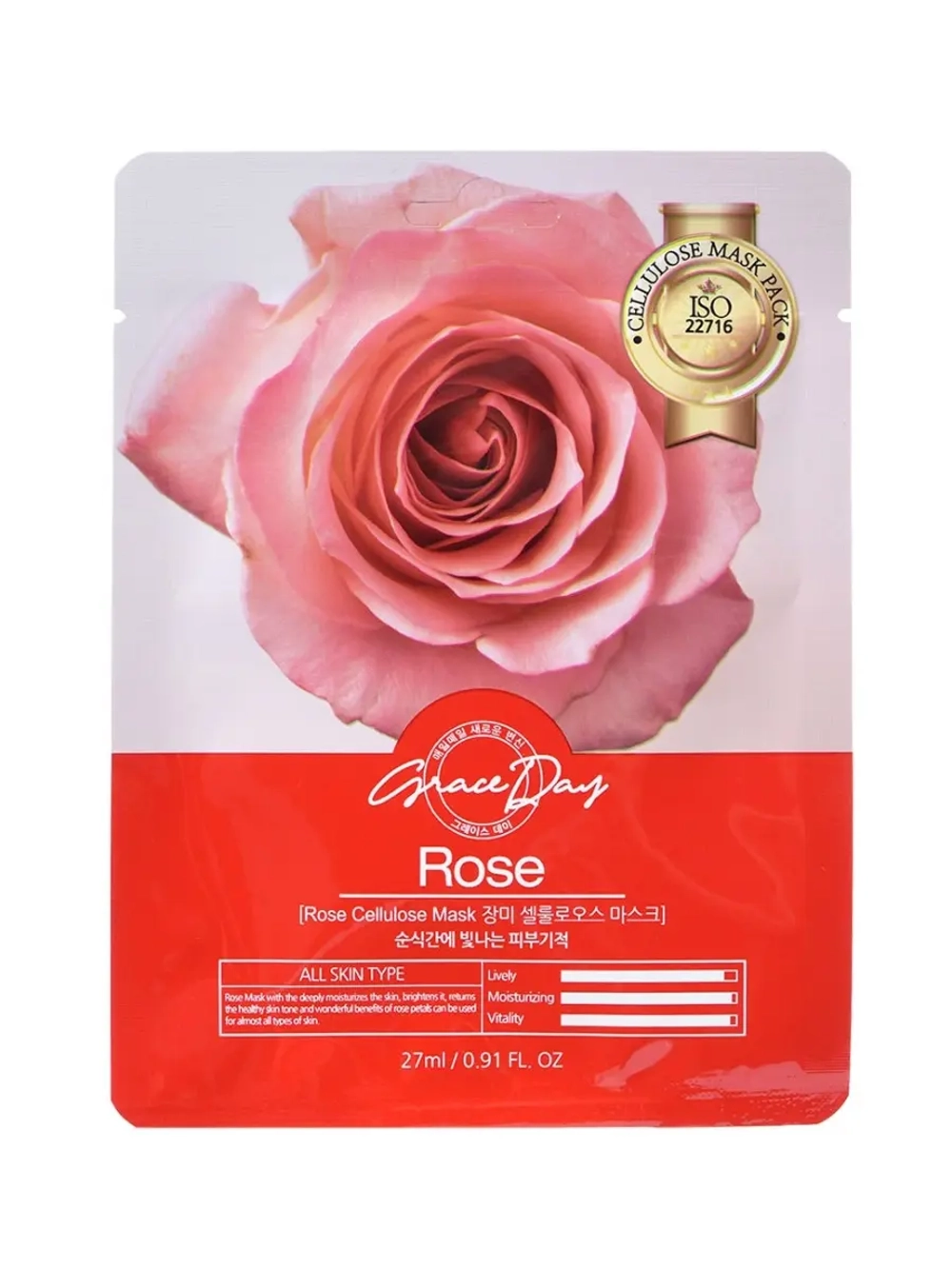 GRACE DAY - МАСКА ТКАНЕВАЯ ДЛЯ ЛИЦА TRADITIONAL ORIENTAL MASK SHEET ROSE, 22 G