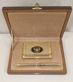 Набор "Гербовый"  (Златоуст) №22 визитница, ручка