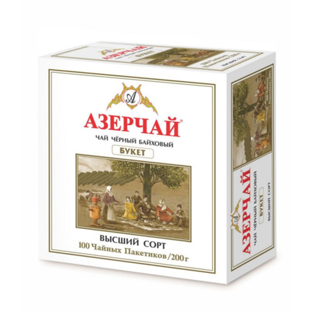 Чай черный в пакетиках Азерчай Букет, 100 пак