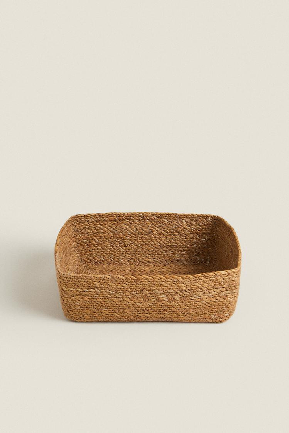 ZARA HOME ПРЯМОУГОЛЬНАЯ КОРЗИНА, СВЕТЛО-БЕЖЕВЫЙ