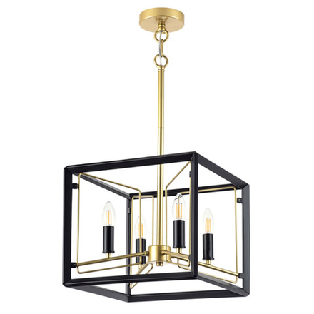 713447 Люстра REGOLO 4х40W E14 ЧЕРНЫЙ МАТОВЫЙ/ЗОЛОТО