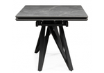 Керамический стол Woodville Вилсон 160(220)х89 серый мрамор larka grey, черный, ножки черные