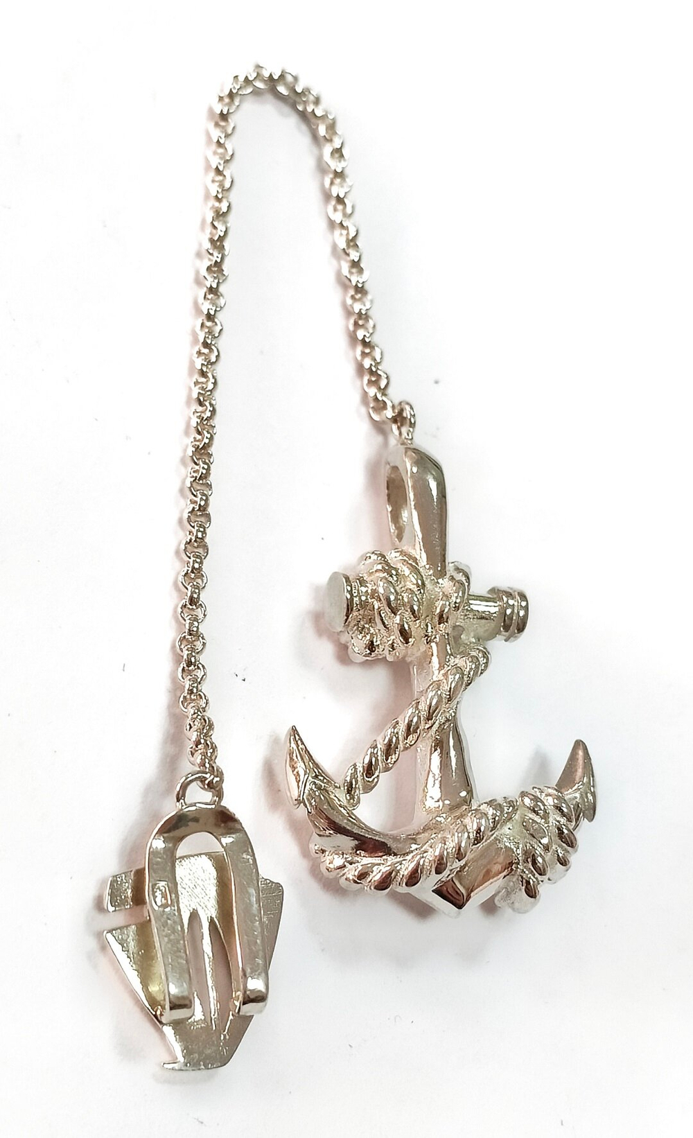 Ювелирный ионизатор для воды из серебра 925 пробы в виде якоря