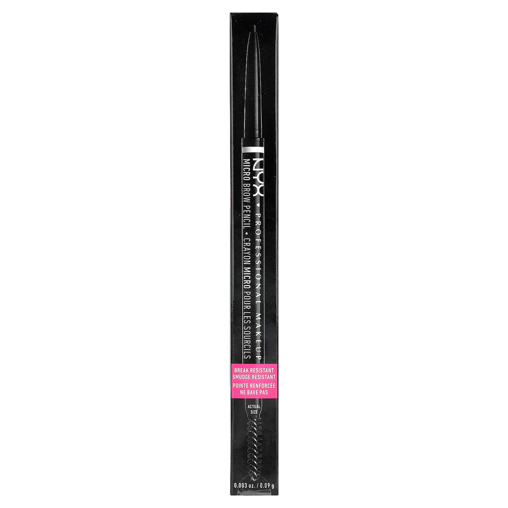 NYX Professional Makeup, Micro Brow Pencil, 08 черный, 0,09 г (0,003 унции)