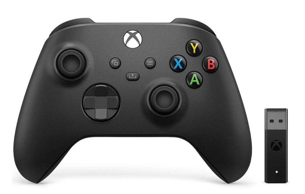 Геймпад для XBOX One Carbon Black 2.4Ghz с адаптером беспроводной (черный)