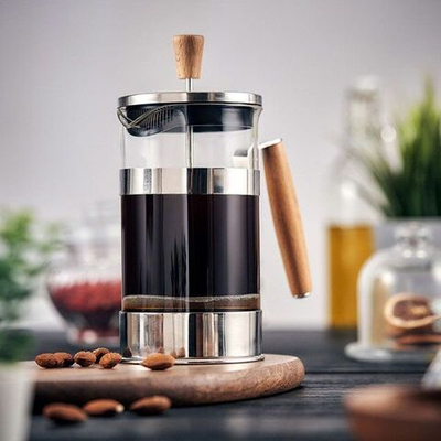 Френч-пресс «Тауэр»;стекло борос.,сталь нерж.;0,6л;D=11,H=19,5,B=13см;прозр.,стальной (Цвет: прозрачный)