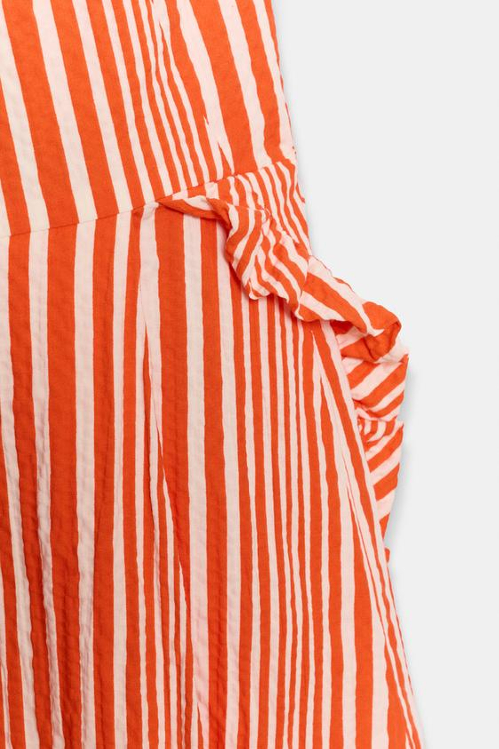 ZARA ПЛАТЬЕ МИДИ В ПОЛОСКУ — ZW COLLECTION, ОРАНЖЕВЫЙ
